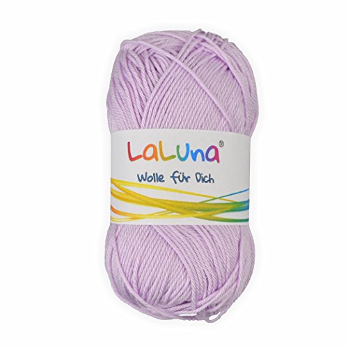 Basic Wolle flieder 100% Baumwolle 50g - 125m, Strick und Häkelgarn der Marke LaLuna® von Creleo