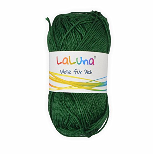 Basic Wolle grün 100% Baumwolle 50g - 125m, Strick und Häkelgarn der Marke LaLuna® von Creleo