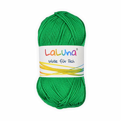 Basic Wolle hellgrün 100% Baumwolle 50g - 125m, Strick und Häkelgarn der Marke LaLuna® von Creleo