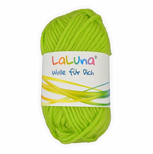 Filz Wolle maigrün 100% Schurwolle 50g - 50 Meter, Wolle zum Stricken und Filzen Marke: LaLuna® von LaLuna Die Wolle