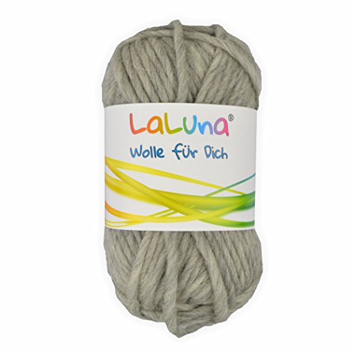 Filz Wolle grau 100% Schurwolle 50g - 50 Meter, Wolle zum Stricken und Filzen Marke: LaLuna® von LaLuna Die Wolle