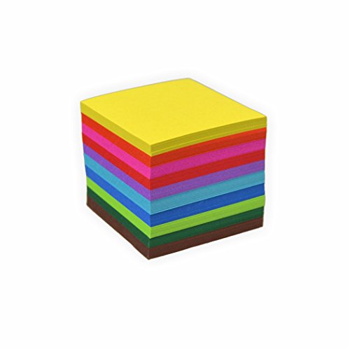 Faltblätter 7,5x7,5cm 500 Blatt, 10 farbig sortiert 70g/m² hochwertiges Faltpapier für Origami und kreative Bastelprojekte von Creleo