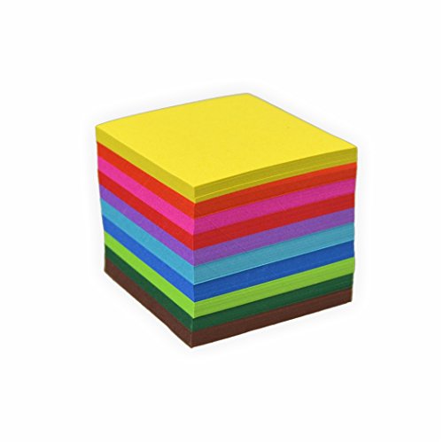 Faltblätter 70g/m², 10x10cm 500 Blatt, farbig sortiert hochwertiges Faltpapier für Origami und kreative Bastelprojekte von Creleo