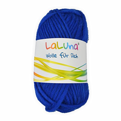 Filz Wolle blau 100% Schurwolle 50g - 50 Meter, Wolle zum Stricken und Filzen Marke: LaLuna® von Creleo