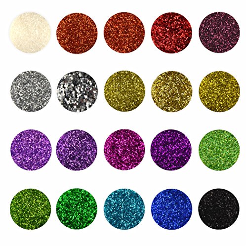 Glitter zum Streuen 20 Farben a 20g Streuglitter Glitzer - Glitzerpulver - Glitzer basteln von Creleo