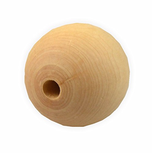 Holzkugeln - Holzperlen unbehandelt d = 35 mm 25 Stück mit Loch von Creleo
