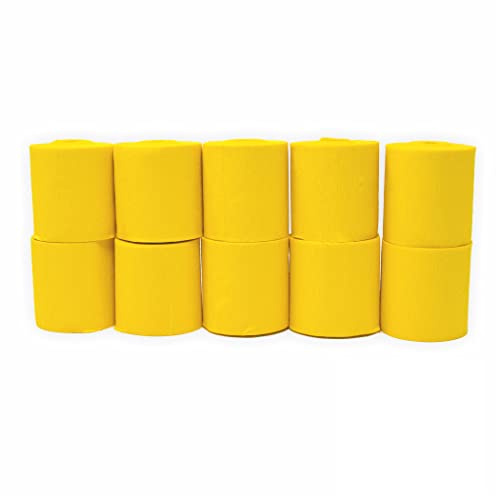 Kreppbänder gelb 5cm x 10m 10 Rollen schwer entflammbar Krepppapier zum basteln von Creleo