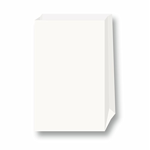 Papiertüten blanko, Kreuzbodenbeutel Blockboden 120x60x210mm weiss von Creleo