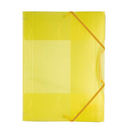Sammelmappe - Gummizugmappe aus Kunststoff, DIN A3 gelb transparent mit Gummiband von Creleo