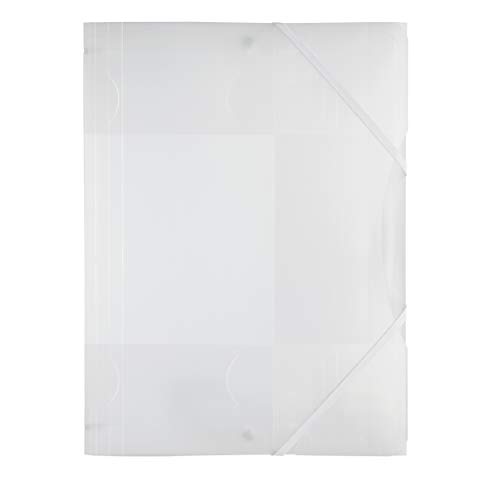 Sammelmappe – Gummizugmappe aus Kunststoff, DIN A4 weiß transparent mit Gummiband von Creleo