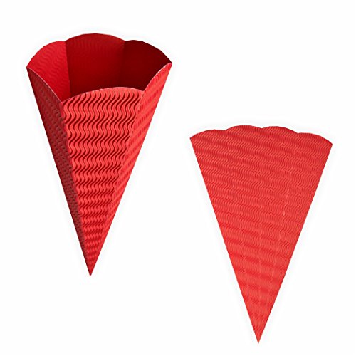 Schultüte rot aus 3D Wellpappe 68cm 1 Stück - Zuckertüte als Rohling zum basteln, bemalen und bekleben von Creleo