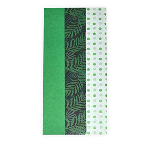 Seidenpapier - Blumenseiden bunter Mix GRÜN WASSERFEST, 6 Bogen, 50x75cm, in 3 Designs sortiert von Creleo