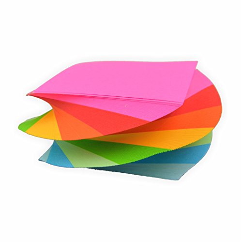 Spiral Notizklotz Spirale Zettelklotz gedreht in Regenbogen farben 80g/m², 280 Blatt in 5,5 x 5,5 cm geleimt von Creleo