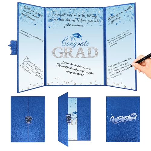Crenics Blue Graduation Decorations Class of 2025, Creative Graduation Guest Sign in Book Alternative, Congrats Grade Signature Book 45,7 x 30,5 cm, tolles Geschenk zum Schulabschluss oder Andenken Crenics Blue Graduation Decorations Class of 2025, Creative Graduation Guest Sign in Book Alternative, Congrats Grade Signature Book 45,7 x 30,5 cm, tolles Geschenk zum Schulabschluss oder Andenken von Crenics