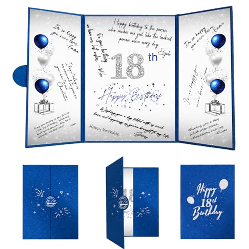 Crenics Dekoration zum 18. Geburtstag für Jungen oder Mädchen, kreatives Gästebuch zum 18. Geburtstag, 45,7 x 30,5 cm, Blau und Silber, tolles Geschenk zum 18. Geburtstag Crenics Dekoration zum 18. Geburtstag für Jungen oder Mädchen, kreatives Gästebuch zum 18. Geburtstag, 45,7 x 30,5 cm, Blau und Silber, tolles Geschenk zum 18. Geburtstag von Crenics