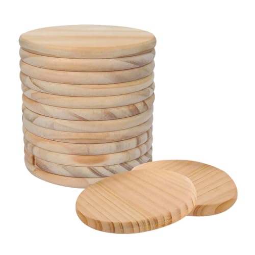 Creperture 20 Stück Unlackierte Holzuntersetzer zum Selbermachen, 7CM Rund Blanko Holzscheiben für Kunstkreation, DIY, Handwerk, Zeichnen, Malen, Flecken, Brennen, Untersetzer, Heimdekoration Creperture 20 Stück Unlackierte Holzuntersetzer zum Selbermachen, 7CM Rund Blanko Holzscheiben für Kunstkreation, DIY, Handwerk, Zeichnen, Malen, Flecken, Brennen, Untersetzer, Heimdekoration von Creperture