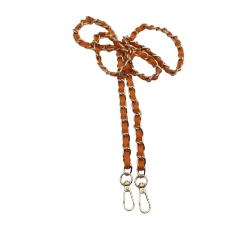 Crepundia Taschenketten,Kette Trageriemen Schulterriemen Tasche Schultergurt. Pu. Leder gewebter Ketten-Schultergurt(Orange) von Crepundia