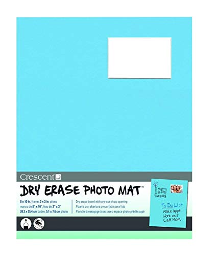 Crescent Karton CO Dry Erase 20,3 x 25,4 cm Foto Fußmatte hält 2 Zoll x 3 Zoll Foto hellblau, Acryl, Mehrfarbig, 5-teilig von Crescent