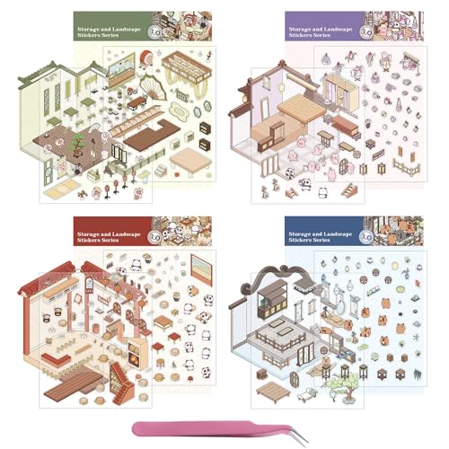 4 Sets DIY 3D-Hausaufkleber, Cartoon-Spaß-Szenen-Aufkleber, niedliche Haus-Stapel-Aufkleber, Miniatur-Kabinenszenen-Aufkleber, machen Sie eigenen Vergnügungspark, Restaurant, Bekleidungsgeschäft für 4 Sets DIY 3D-Hausaufkleber, Cartoon-Spaß-Szenen-Aufkleber, niedliche Haus-Stapel-Aufkleber, Miniatur-Kabinenszenen-Aufkleber, machen Sie eigenen Vergnügungspark, Restaurant, Bekleidungsgeschäft für von Cretvestsar