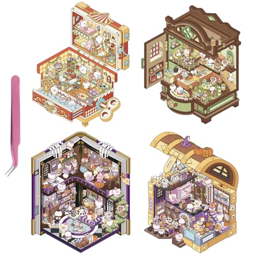 4 Sets DIY 3D-Hausaufkleber, Cartoon-Spaß-Szenen-Aufkleber, niedliche Haus-Stapel-Aufkleber, Miniatur-Kabinenszenen-Aufkleber, machen Sie eigenen Vergnügungspark, Restaurant, Bekleidungsgeschäft für 4 Sets DIY 3D-Hausaufkleber, Cartoon-Spaß-Szenen-Aufkleber, niedliche Haus-Stapel-Aufkleber, Miniatur-Kabinenszenen-Aufkleber, machen Sie eigenen Vergnügungspark, Restaurant, Bekleidungsgeschäft für von Cretvestsar