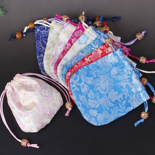 9 Stück Seidenbrokat, Schmuckbeutel, Stoffbeutel, Kordelzug, chinesische Seide, Schmuck, Geschenkbeutel, bestickter Schmuck, Kristallbeutel für Perlen, Strings, Broschen, Anhänger, Taschenuhren, 9 Stück Seidenbrokat, Schmuckbeutel, Stoffbeutel, Kordelzug, chinesische Seide, Schmuck, Geschenkbeutel, bestickter Schmuck, Kristallbeutel für Perlen, Strings, Broschen, Anhänger, Taschenuhren, von Cretvestsar