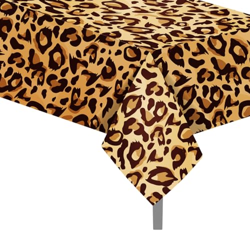 Tischdecke mit Leopardenmuster, rechteckige Tischdecken, Einweg-Partydekorationen, Tischdecken, wasserdichte Kunststoff-Tischdecke für Picknick, Hochzeit, Geburtstag, Tiere, Partyzubehör, Tischdecke mit Leopardenmuster, rechteckige Tischdecken, Einweg-Partydekorationen, Tischdecken, wasserdichte Kunststoff-Tischdecke für Picknick, Hochzeit, Geburtstag, Tiere, Partyzubehör, von Cretvestsar