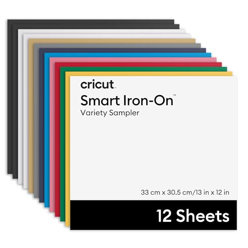 Cricut™ Smart Iron-On™ Bügelfolie ohne Schneidematte, Variety-Musterset – 33 x 30,5 cm / 13 x 12 Zoll (12 Stk.) von Cricut