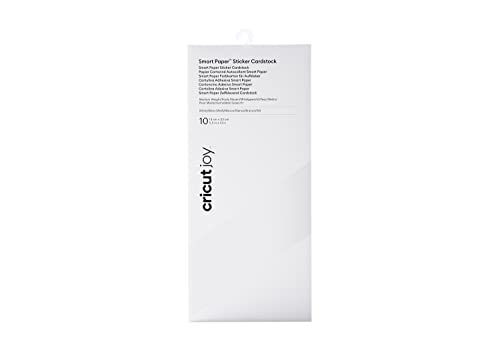 Cricut Joy Smart Paper Sticker Karton | Weiß | 14 cm x 33 cm (5,5 "x 13") | 10-Pack | Zur Verwendung mit Cricut Freude von Cricut