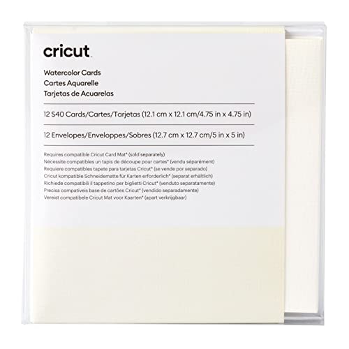Cricut Aquarellkarten | Elfenbein | 12, 1cm x, (Cricut S40) | Stk. | Zur Verwendung mit Kartenschneidematte und Aquarellstiften, 2009986, Off-white von Cricut