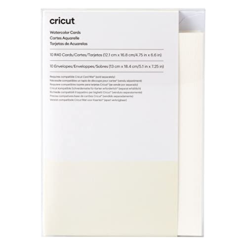 Cricut Aquarellkarten Elfenbein 12,1cm x 16,8cm (Cricut R40) 10 Stk. Zur Verwendung mit Cricut Kartenschneidematte und Cricut Aquarellstiften 2009985 Off-white von Cricut