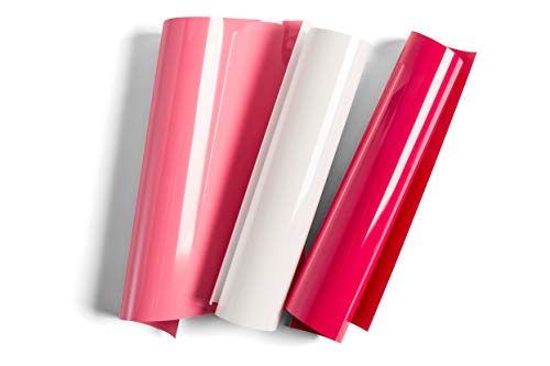 Cricut Everyday Iron On – 30,5 x 30,5 cm 3 Blatt – inklusive Pink, Himbeere, Weiß – HTV-Vinyl für T-Shirts – Verwendung mit Cricut Explore Air 2/Maker – Tea Party Sampler von Cricut