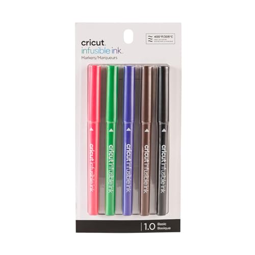 Cricut Infusible (5 Stück), 31 Infusible Ink-Marker 1.0, Standardfarben (5 Stück) Multifahrben von Cricut