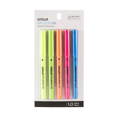 Cricut Infusible Ink™-Marker (1.0), Neon (5 Stück) von Cricut