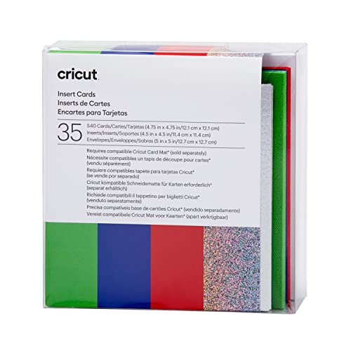 Cricut Insert Cards | Regenbogenwaagen | 12,1 cm x 12,1 cm (Cricut -Größe S40) | 35-Pack | Zur Verwendung mit Cricut Card Matte von Cricut