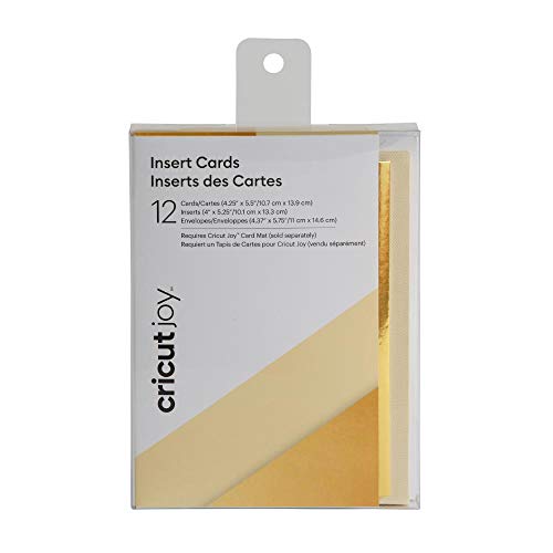 Cricut Joy Insert Cards – DIY Grußkarte für Babyparty, Geburtstag und Hochzeit – Metallic Creme/Gold, 12 kt von Cricut
