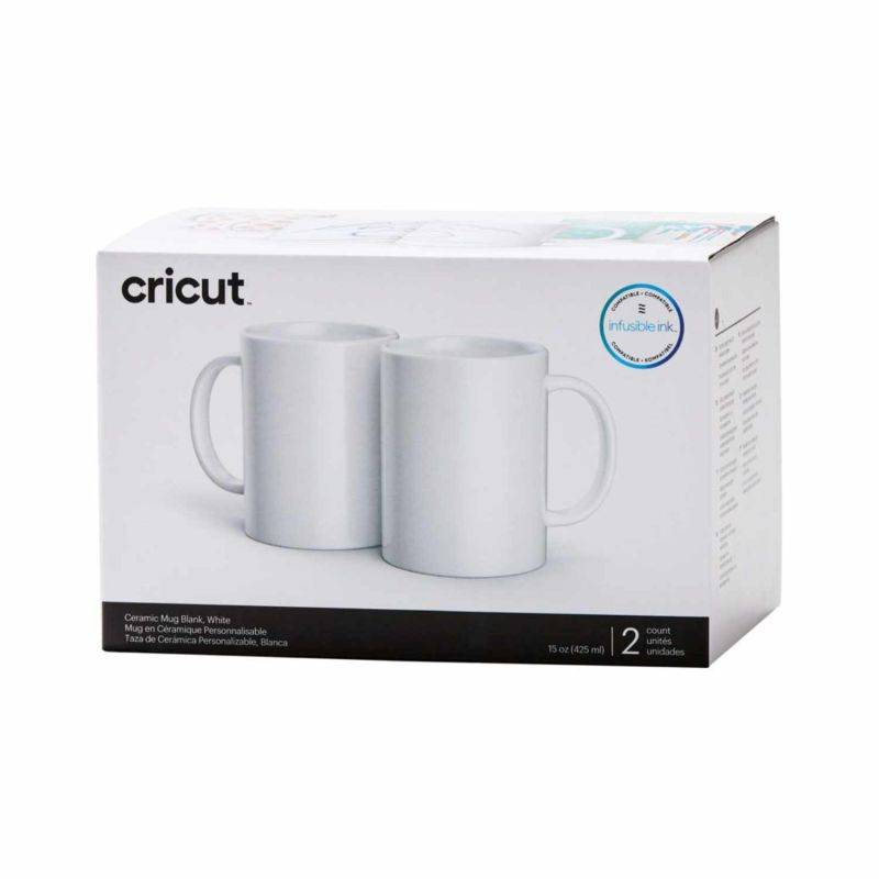 Keramiktassen für Mug Press weiß 340ml 2 Stück von cricut