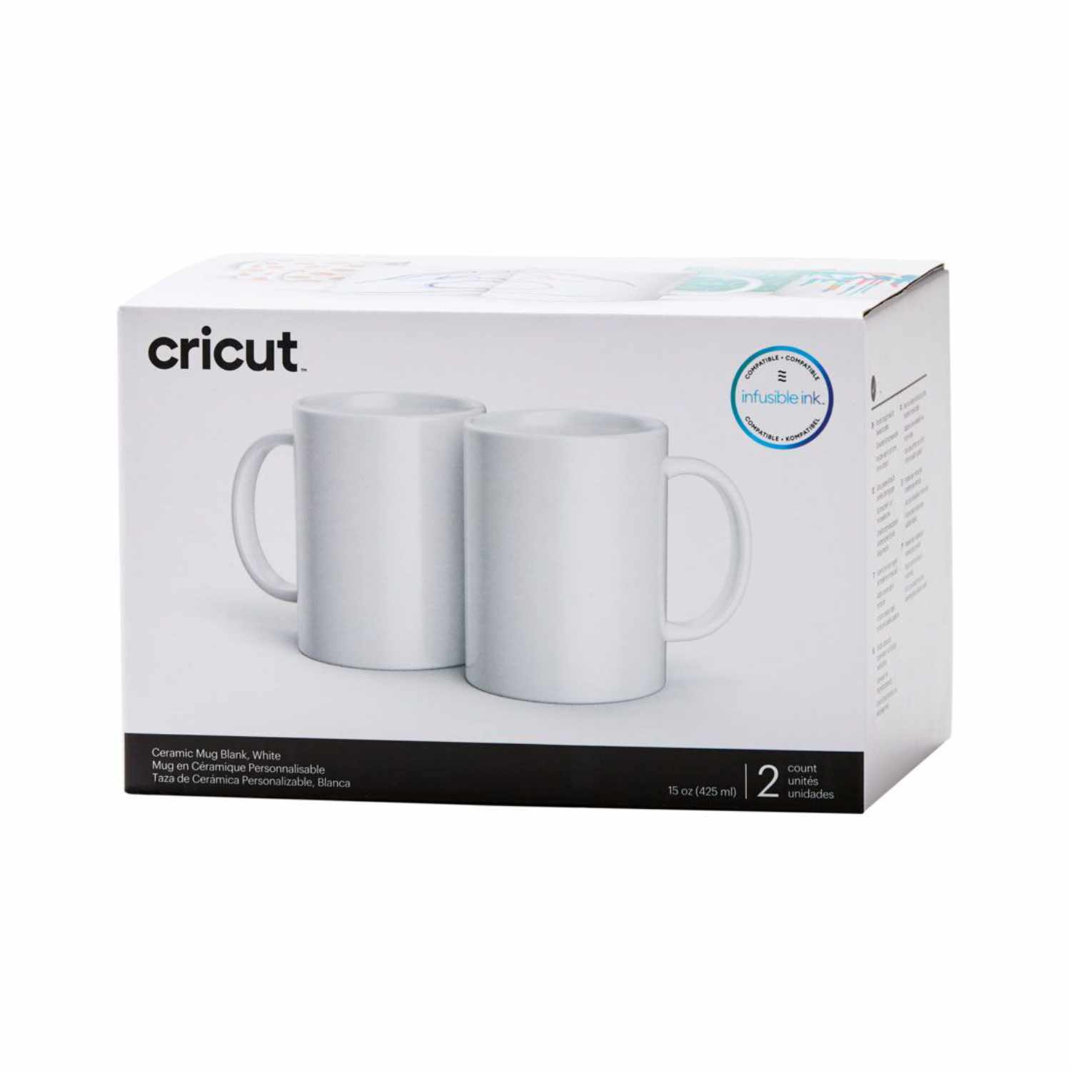 Keramiktassen für Mug Press weiß 425ml 2 Stück von cricut