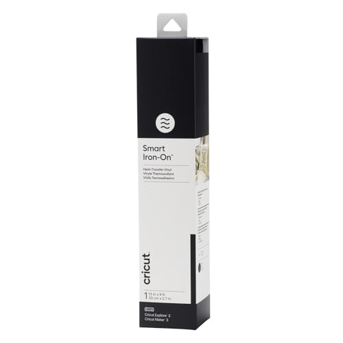 Cricut Smart Iron On, Thermotransferfolie für Maker & Explore-Maschinen, Schwarz, 2,7 m Rolle (33 x 274 cm), Mattenloses Schneiden für lange Schnitte bis zu 3,6 m von Cricut