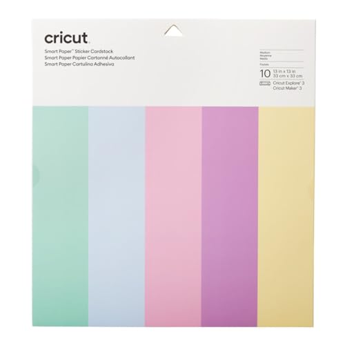 Cricut Smart Paper Sticker Cardstock | 10 sheets | 33cm x 33cm | Pastels Cricut Smart Paper Sticker Cardstock | 10 sheets | 33cm x 33cm | Pastels von Cricut