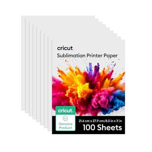 Cricut Sublimationspapier, 100 Blatt (21,6 x 27,9 cm), Briefformat, Tintenstrahldrucker geeignet von Cricut