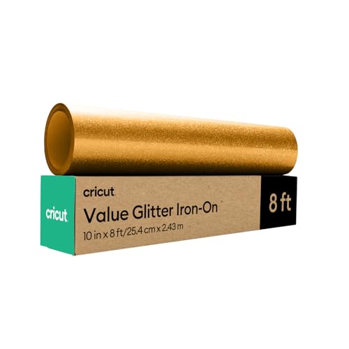 Cricut Value Glitter-Bügelfolie – Gold – 25,4 cm x 243,8 cm Cricut Value Glitter-Bügelfolie – Gold – 25,4 cm x 243,8 cm von Cricut