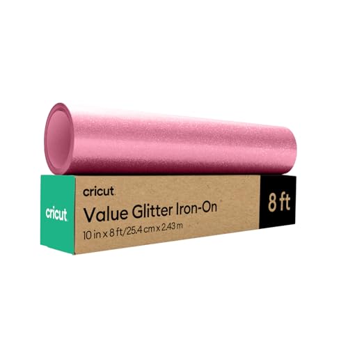 Cricut Value Glitter-Bügelfolie – Rosa – 25,4 cm x 243,8 cm von Cricut