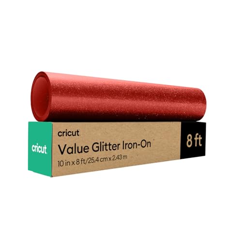 Cricut Value Glitter-Bügelfolie – Rot – 25,4 cm x 243,8 cm Cricut Value Glitter-Bügelfolie – Rot – 25,4 cm x 243,8 cm von Cricut