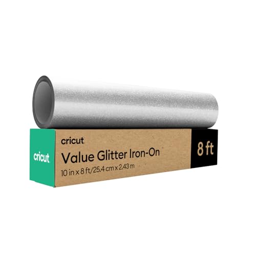 Cricut Value Glitter-Bügelfolie – Silber – 25,4 cm x 243,8 cm Cricut Value Glitter-Bügelfolie – Silber – 25,4 cm x 243,8 cm von Cricut