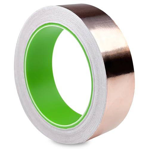 Crihovy Kupferband Gegen Schnecken, Schneckenband Selbstklebend, Schneckenschutz Kupferklebeband, Copper Tape Abschirmband, Kupferfolie Klebeband, Beidseitig Leitende Kupferfolienband, EMI Kapton Tape von Crihovy