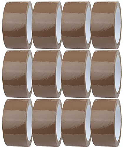 Crimson Starfish 12 x Packband Braun Rollen 48mm x 66m | Verpackungsbänder für Pakete, Kisten, Versand | Klebeband für Pakete & Paketklebeband Braun | Umzugsbedarf von Crimson Starfish