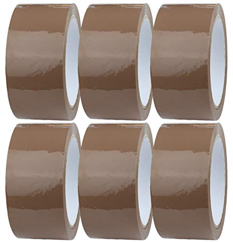 Crimson Starfish 6 x Packband Braun Rollen 48mm x 66m | Verpackungsbänder für Pakete, Kisten, Versand | Klebeband für Pakete & Paketklebeband Braun | Umzugsbedarf von Crimson Starfish