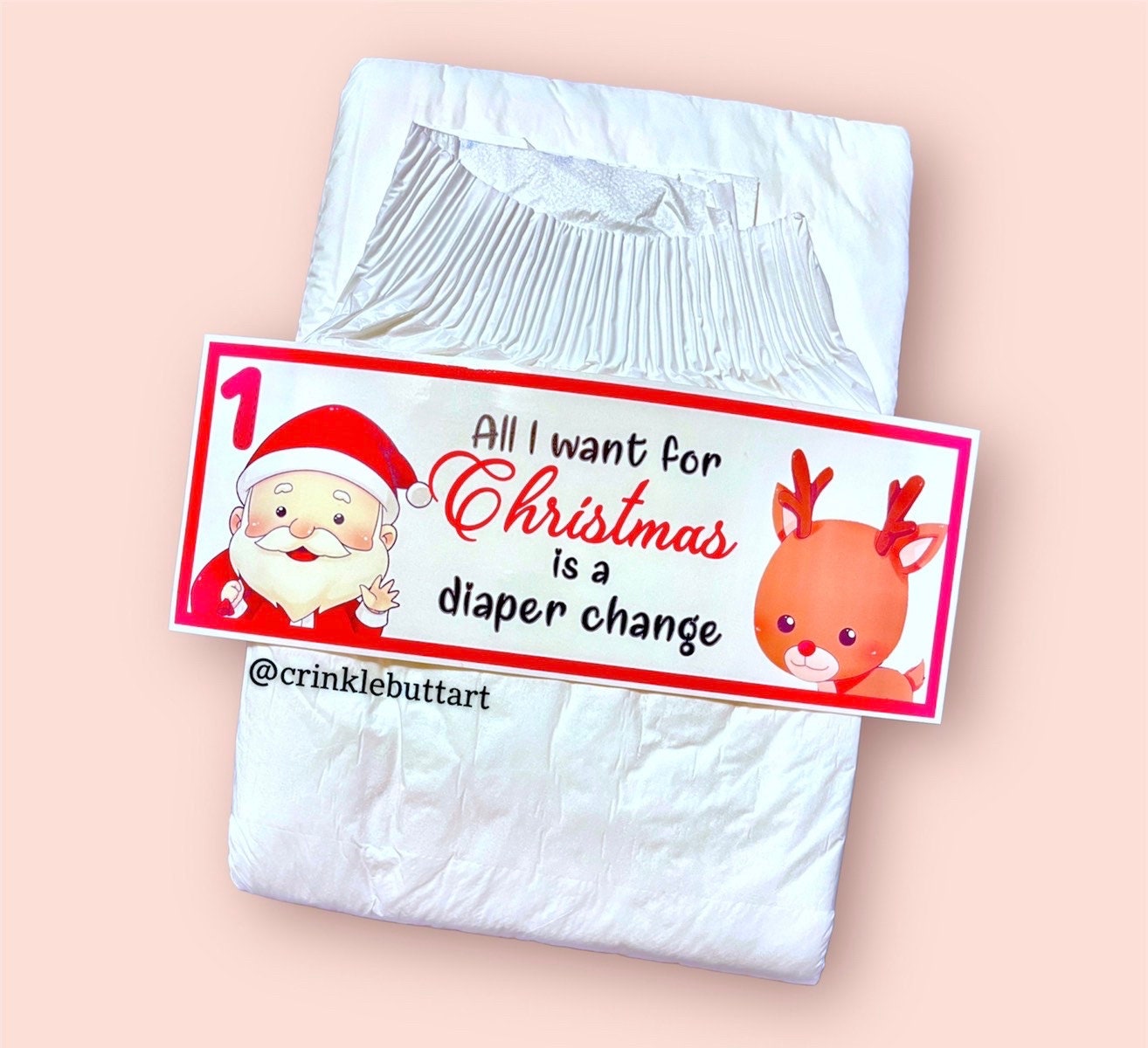 "Abdl Weihnachten Windel Tape "Weihnachten Windelwechsel" "Abdl Weihnachten Windel Tape "Weihnachten Windelwechsel" von CrinkleButtArt