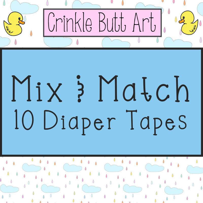 Mix & Match 10 Abdl Diaper Tapes Von Cba von CrinkleButtArt