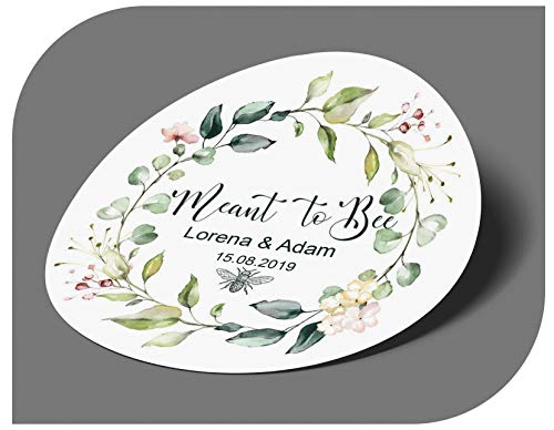 CrisPhy® Personalisierte Hochzeitsaufkleber mit Namen und Datum, Aufkleber für Hochzeit, Einladung, Taufe, Verlobung, Geburtstag, Party, Weihnachten, Vintage-Stempel von CrisPhy